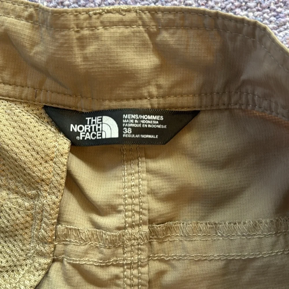 🍍 The North Face Men Nylon Shorts size 38 Tan Pockets Trail Trek Tech🍍